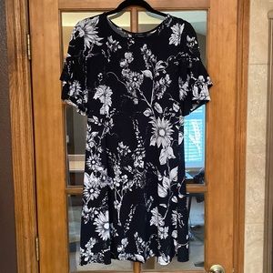 Black and white sunflower dress